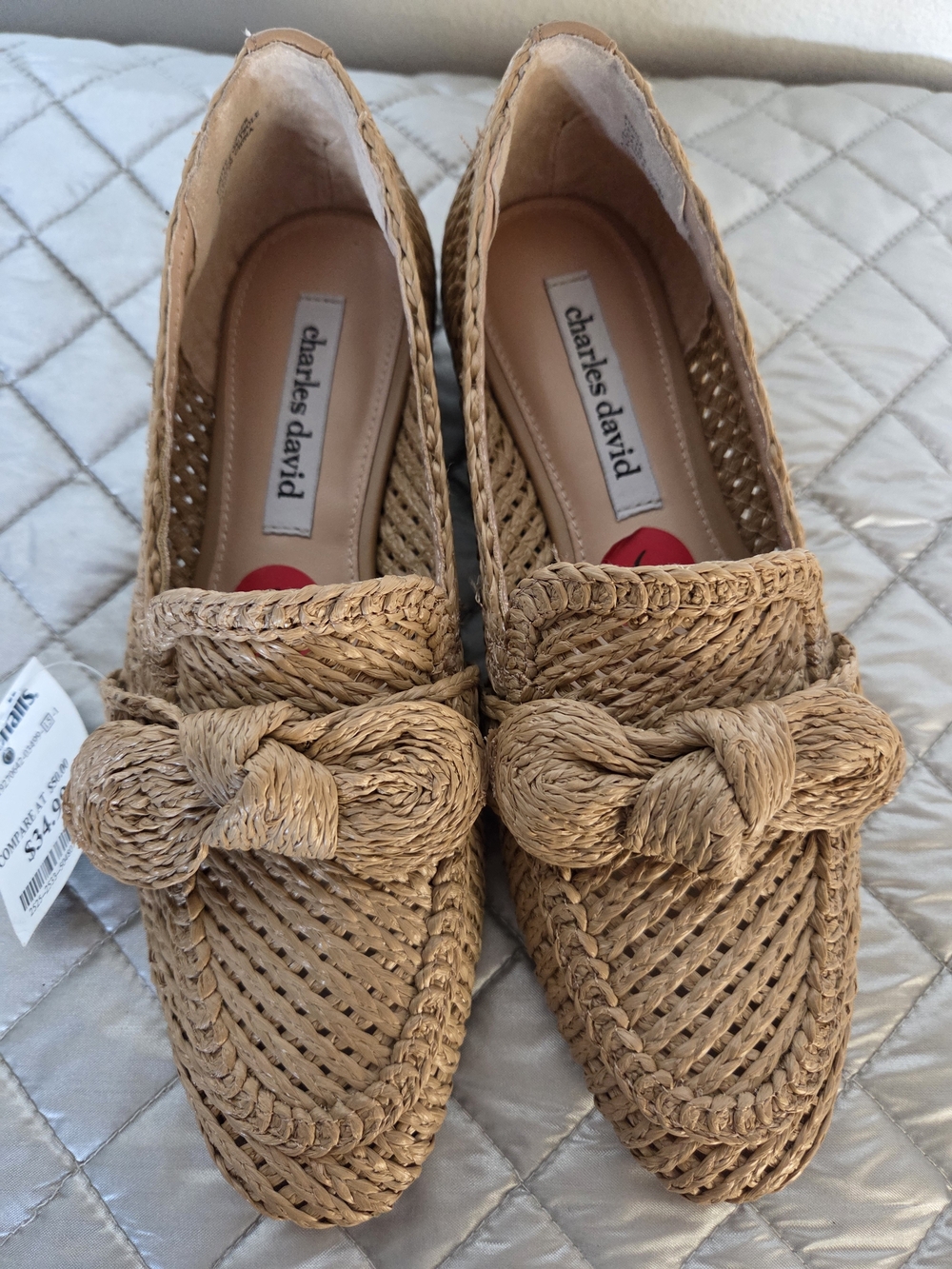 Charles David Tan Braided Raffia Loafer